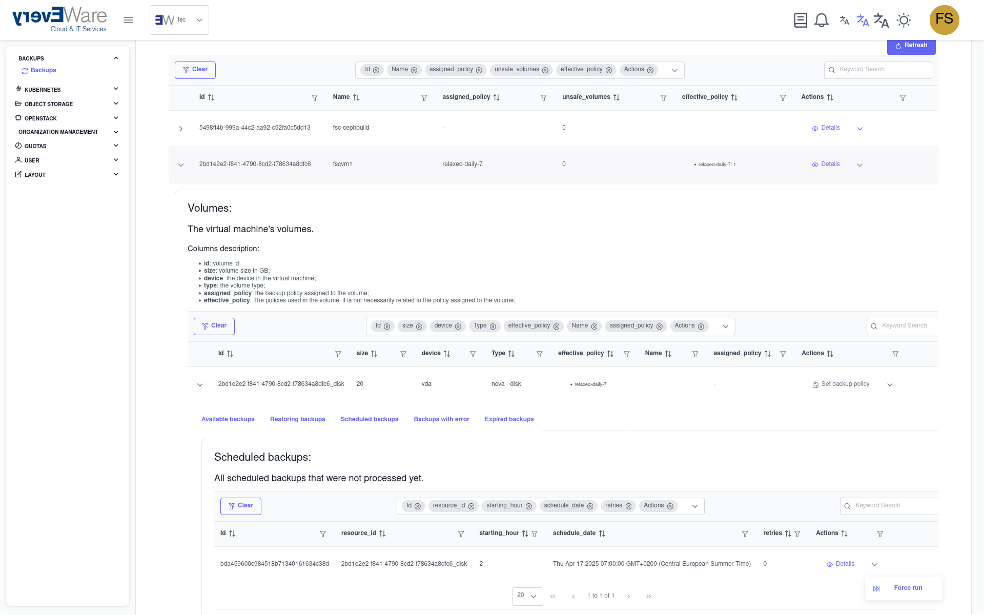 Run Backup Manually